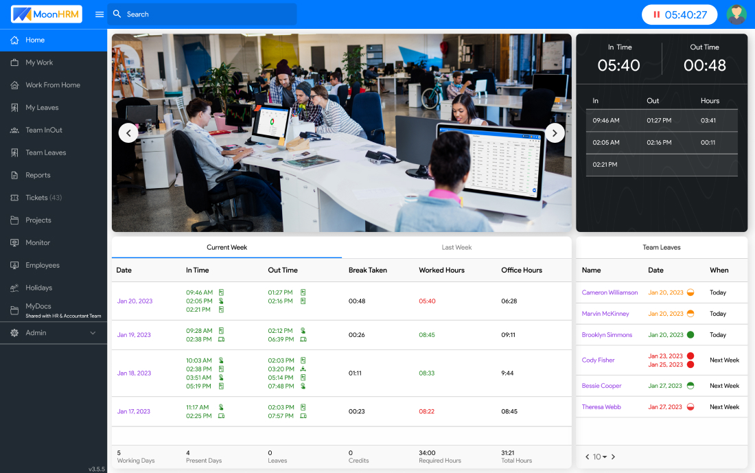 Moon HRM - Best Remote Workers Management Software