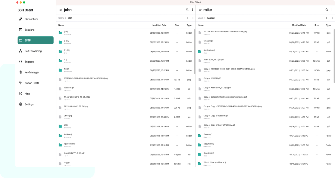 SFTP Functionalities